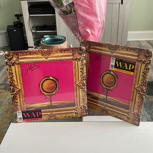 Cardi B signed Wap vinyls limited edition. Drip pink, and Gold.